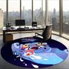 Derpy Tiger (14) Round Office Rug Decorative Floor Rug for Office Bedroom Living Room and Home Space