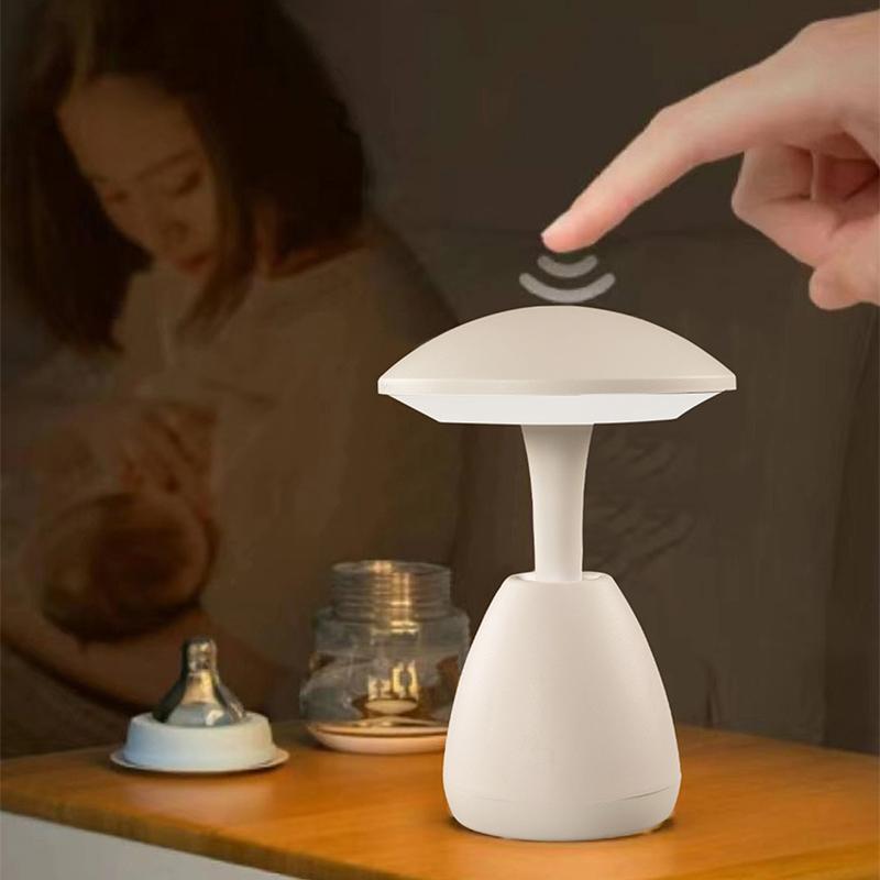LED Mushroom Small Table Lamp Portable USB Charging Dimmable Flower Bud Lamp Bedroom Bedside Lamp