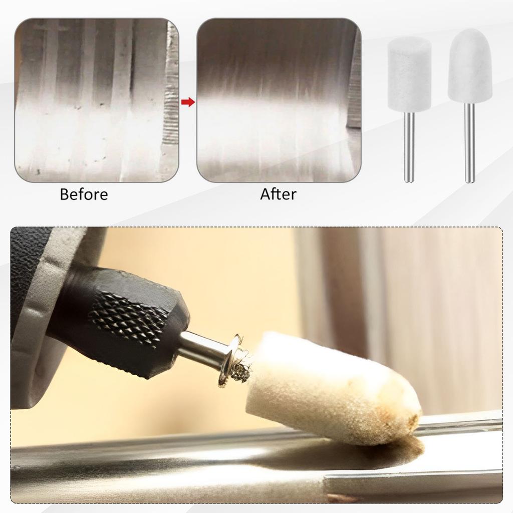 50/58PCS Mini Drill Abrasive Brush Nylon Fiber Buffing Polishing Wheel with 1/8 Inch Shank for Dremel Rotary Tool Accessories