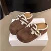 Japanese slippers soft sister embroidery sweet and cute Birkenstock soft bottom  bag head slippers lace