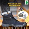 Men's Safety Shoes Thickened Keep Warmer Fleece-lined Men Women Anti-smash Winter with Steel Toe Cap Puncture Cotton Lined Shoes