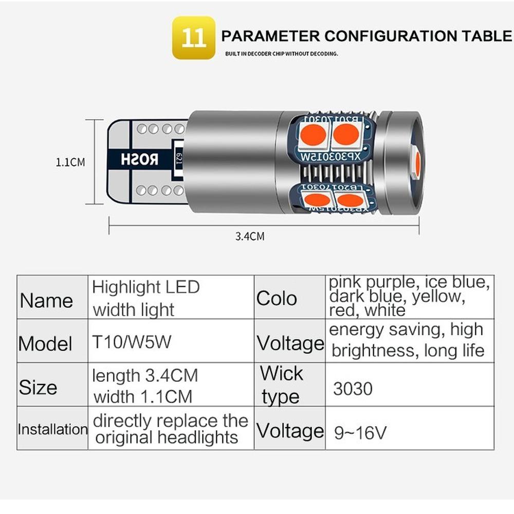 

2 шт. автомобиль T10 W5W 192 168 подсветка декодирования дисплея ширина света номерного знака свет в помещении габаритный свет 2 pcs красный