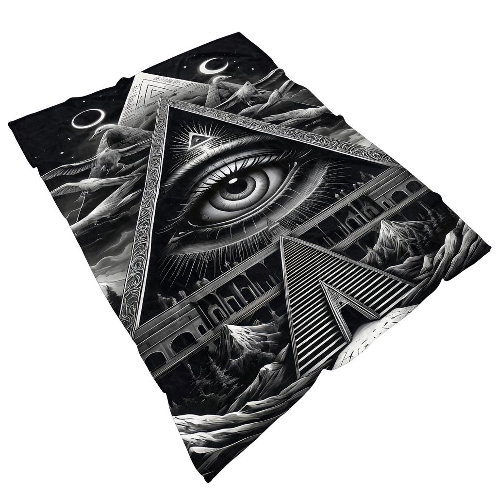 The Eye of The Demon Flannel Thin Blanket Soft Warm Blanket for Bedroom Living Room Bed Travel Camping Picnic Gift Customizable