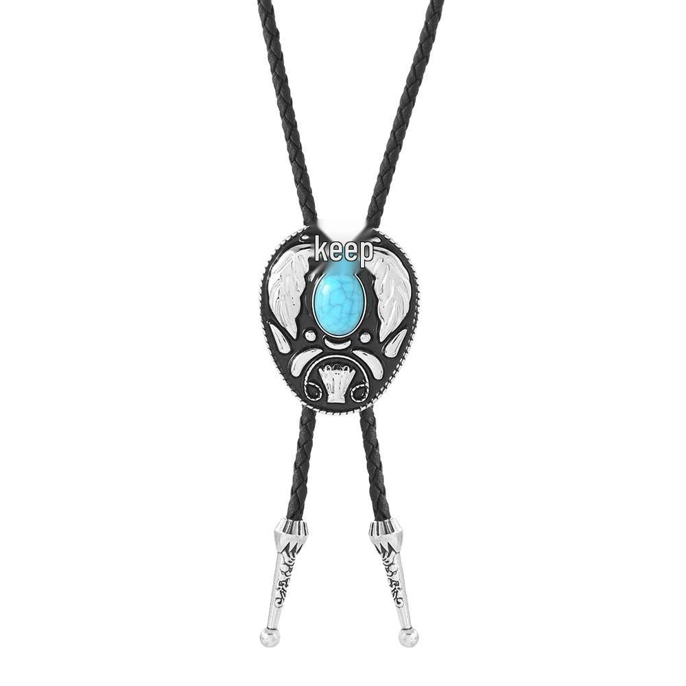 Men's Western Cowboy-Style Bolo Tie Necklace