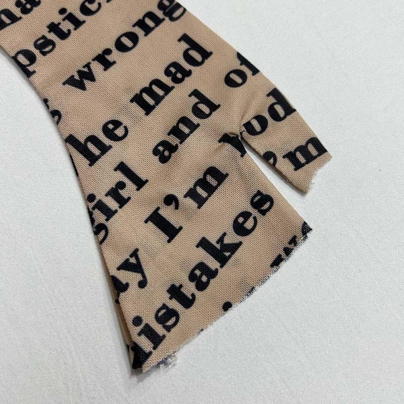 Tooxika Women's Round Neck Pullover Mesh Letter Print Sexy See-through T-shirt