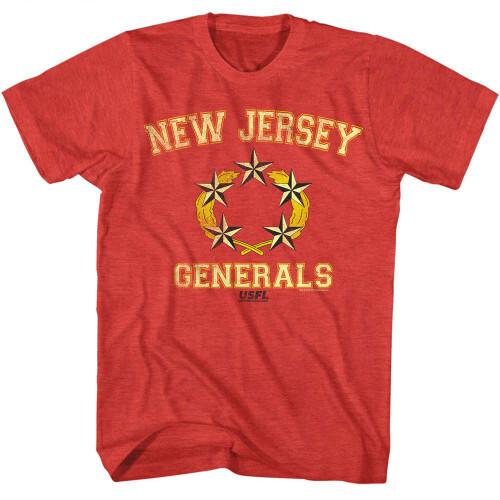 United States Football League USFL Generals Cherry Heather Adult T-Shirt Unisex T-Shirt XXXXL 1990₽
