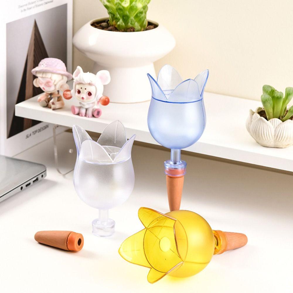 Clear Plant Automatic Watering System Balls Tulip Shape Self Watering Globes Plant Waterer