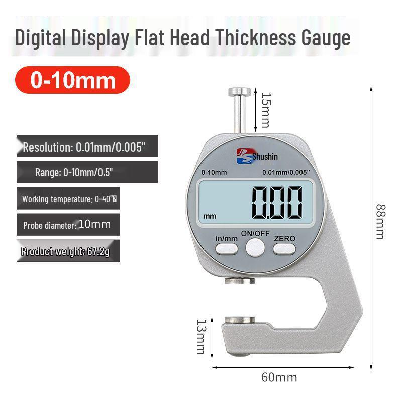 

High-Precision Digital Thickness Gauge for Measuring Wall Thickness, with Caliper and Micrometer for Paper and Leather.
