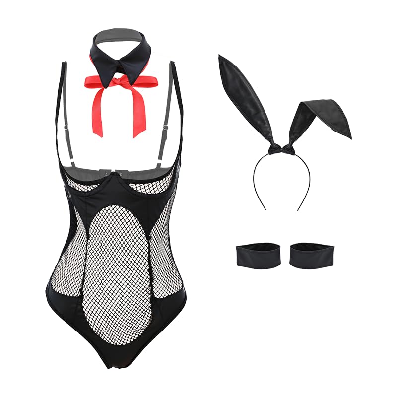 Bunny Girl Rabbit Sexy Cosplay Chest Open Transparent Hole Reverse Bunny Leotard Halloween Costume Cute Ladies Erotic Extreme Temptation Moe Small