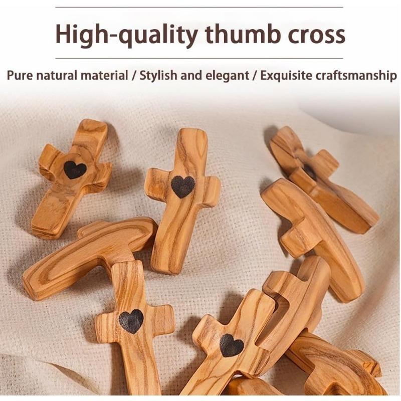 Handcrafted Wooden Cross My Heart, Wooden Cross Fidget, Wood Pocket Cross, Pocket Crosses In Bulk, Handheld Wooden Cross, Stress Relief Pocket Cross