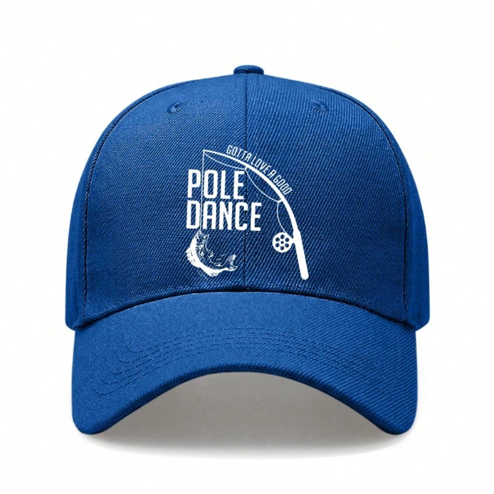 Fishing Lover Baseball Cap - "Pole Dance" Graphic Print Polyester Adjustable Breathable Casual Outdoor Sports Hat For Men Women