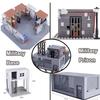 MOC WW2 Military War Vehicle Building Blocks Army Soldier US Spitfire Tank Armored Vehicle BF109 Fighter Jet Prison Cage Toys