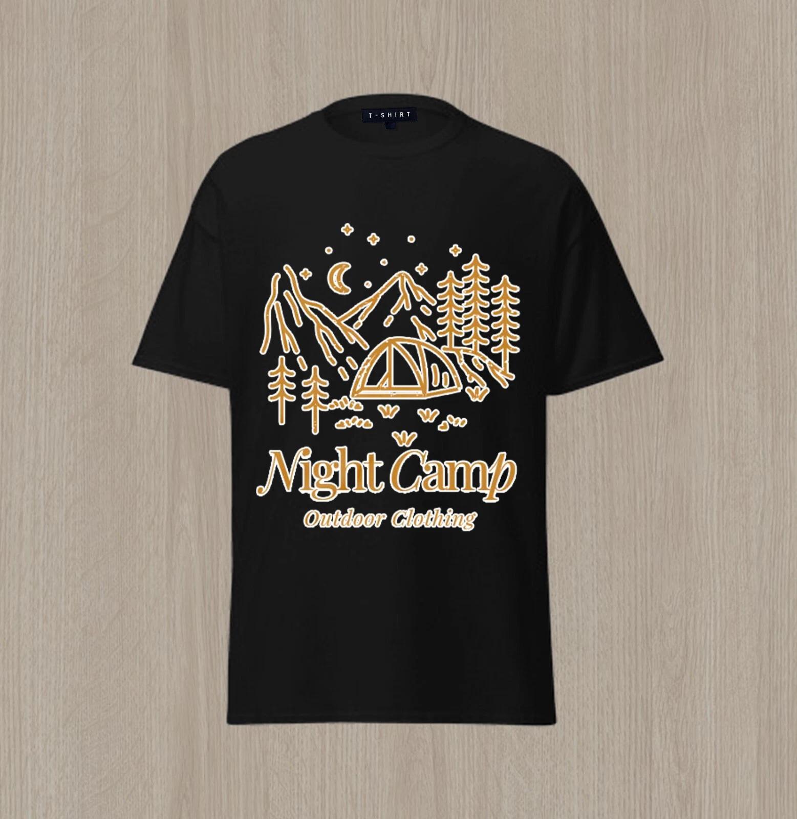 

Custom Minimalist Night Campfire T-shirt Design Unisex Jersey Short Sleeve Tee S
