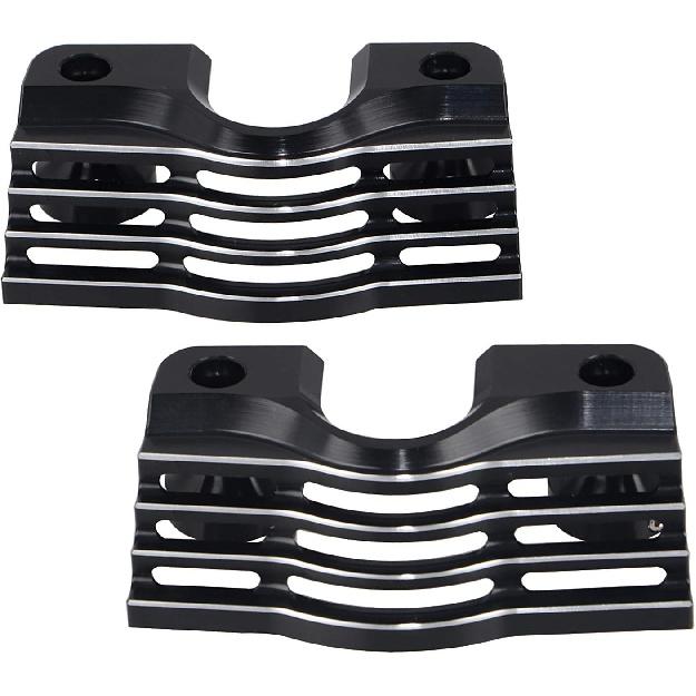 Finned Slotted Head Spark Plug Bolt Covers Compatible for 1999-2014 Harley Touring Electra Glide Street Glide Road King Trikes,Black