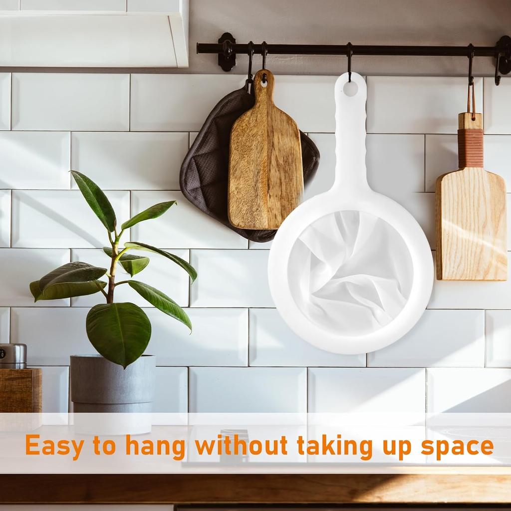 2 Piece Fine Nylon Mesh Strainer Kitchen Food Yogurt Mesh Sieve Plastic Mesh Colander with Handle Mini Brine Shrimp Separation