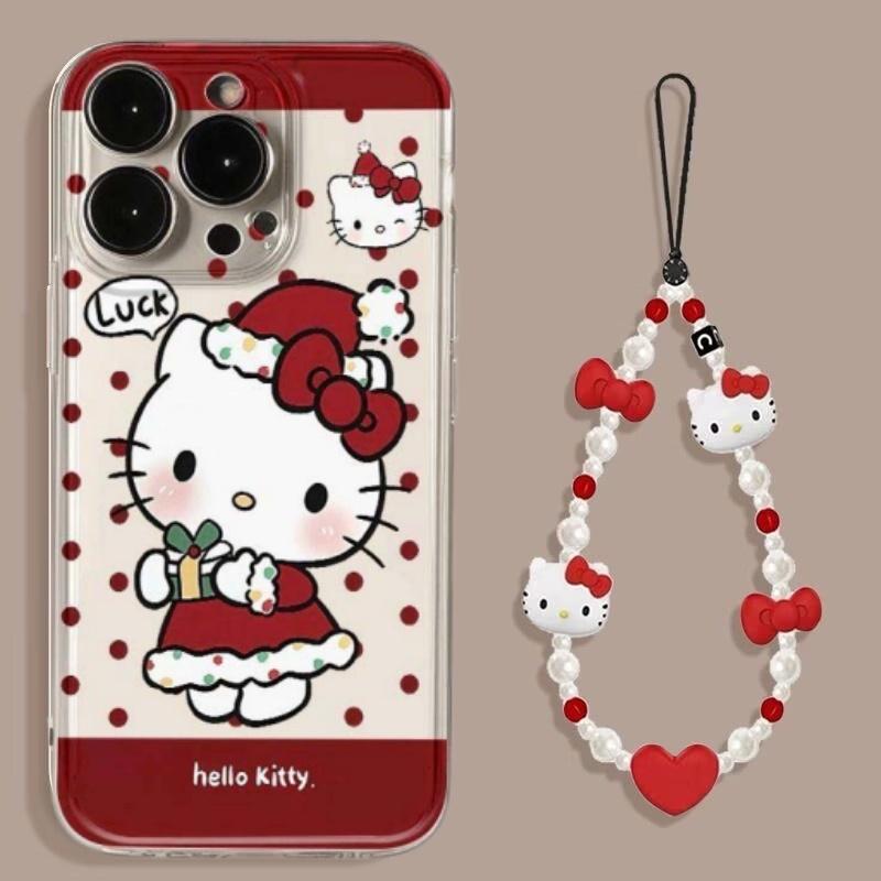 Hello Kitty Chain Transparent Case For Xiaomi Redmi Note 15 Pro 15C 5G 14C Note 14 13 12 Pro Plus 13C 12C A5 5G 4G INS Casing