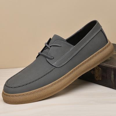 Mode Leichte Herren Echtleder Business Flats Luxusmarke Slipper Atmungsaktive Herren Fahrschuhe Weich besohlte Schnür-Oxfords