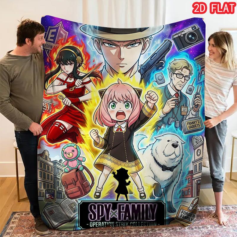 Spy Fake Family Print Flanelldecke, Hohe Qualität, Bequem für alle Jahreszeiten, Heimdekoration, Wärme und Komfort