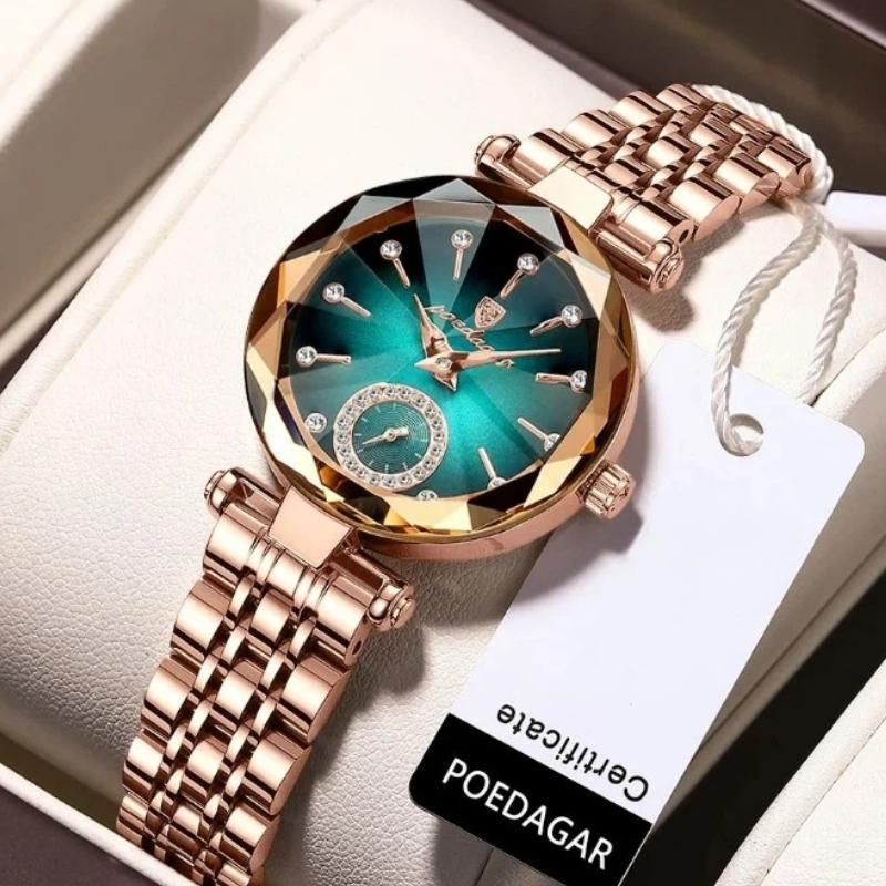 POEDAGAR Elegant Luxury Women's Quartz Watches Waterproof Stainless Steel Watch Casual Fashion Ladies Wristwatch