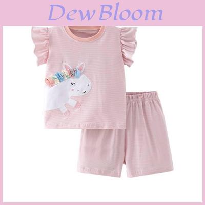 Girl Summer Cotton Animal Cartoon Twopiece Set For Kids Ages 3 To 8