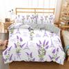 Lavender Duvet Cover Set Purple Romantic Theme Beautiful Flowers Polyester Comforter Cover King Queen Size for Girls Women Kids
