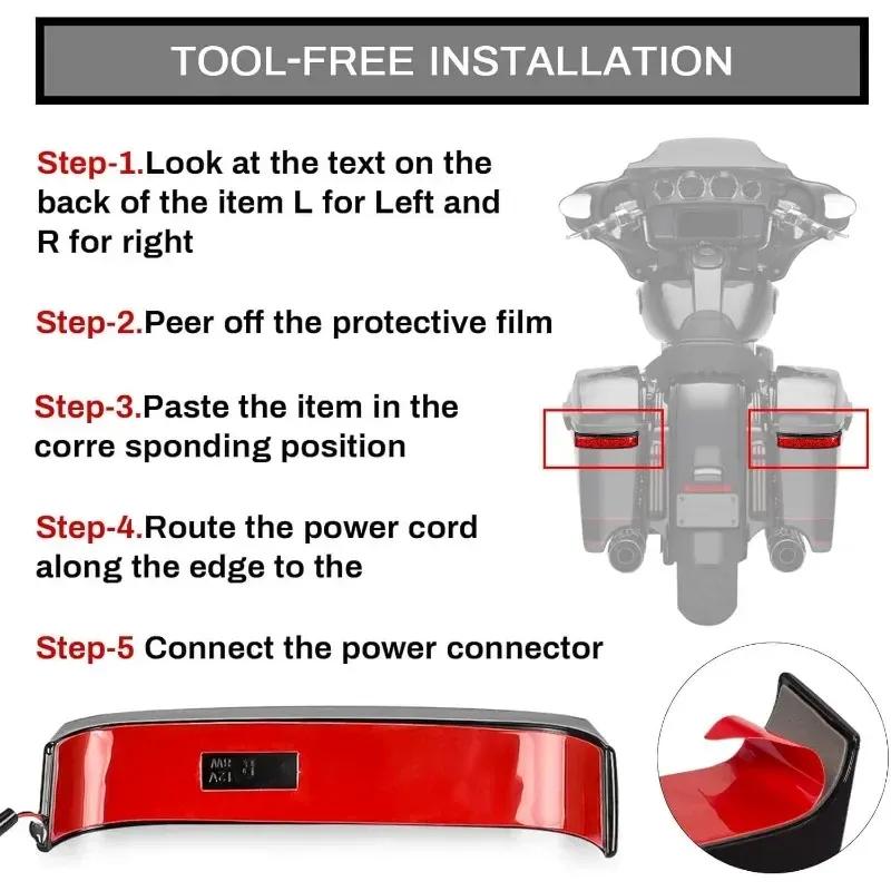 Saddlebag Housing Tail Run Brake Turn Light Lamp for Touring Street Road Glide CVO Electra Glide Ultra Classic Ultra 2014-2024