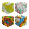 Stress Relief Toy Macaron Gradient Color Food-Grade Silicone Bubble Popper Hand-Eye Coordination Development 3D Cube Sensory Fidget
