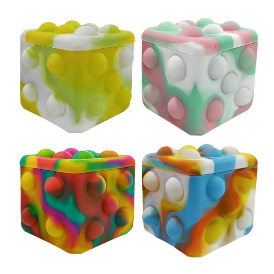 Stress Relief Toy Macaron Gradient Color Food-Grade Silicone Bubble Popper Hand-Eye Coordination Development 3D Cube Sensory Fidget