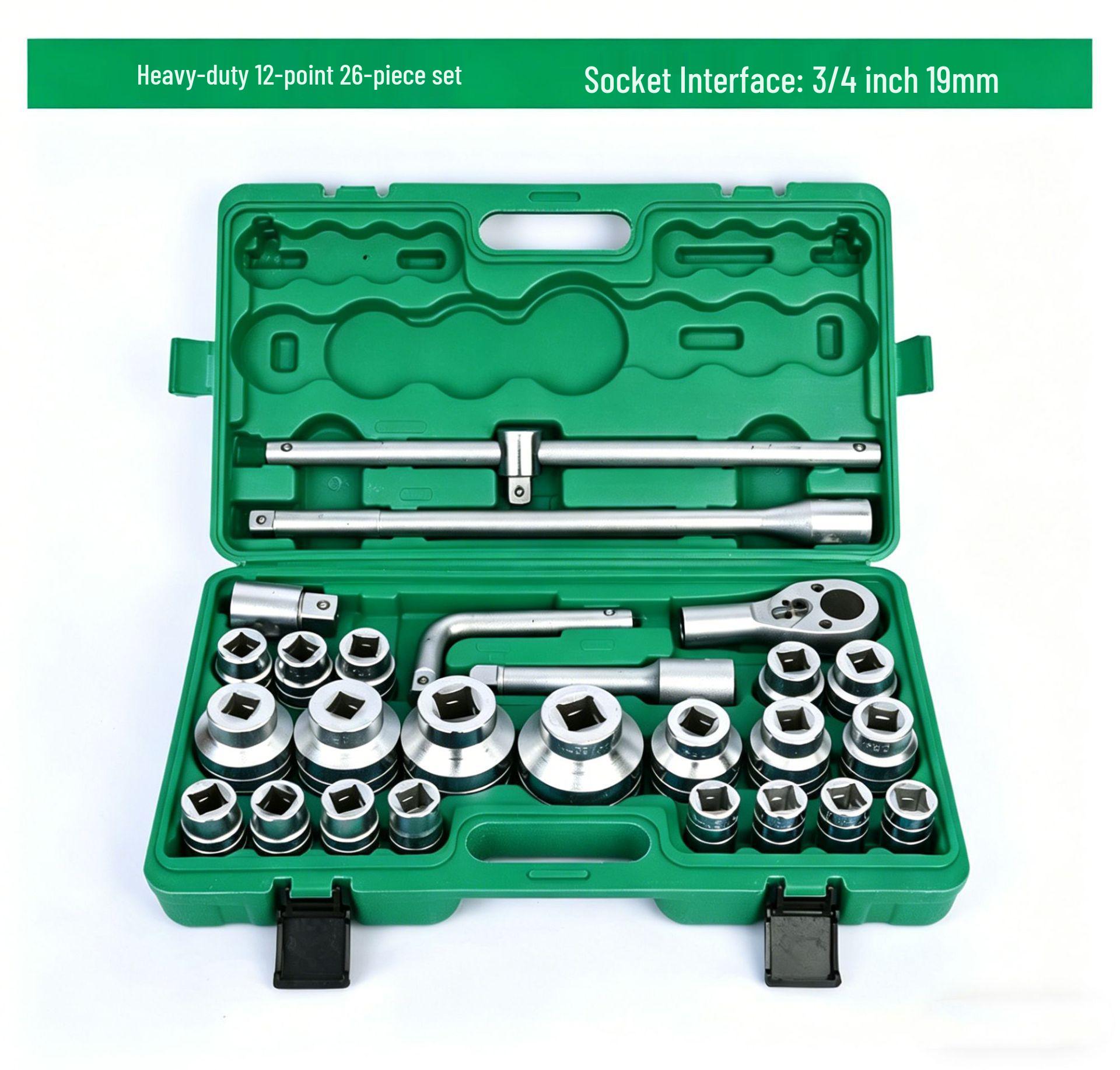26-Piece Heavy Duty Automotive Maintenance Metric Socket Set