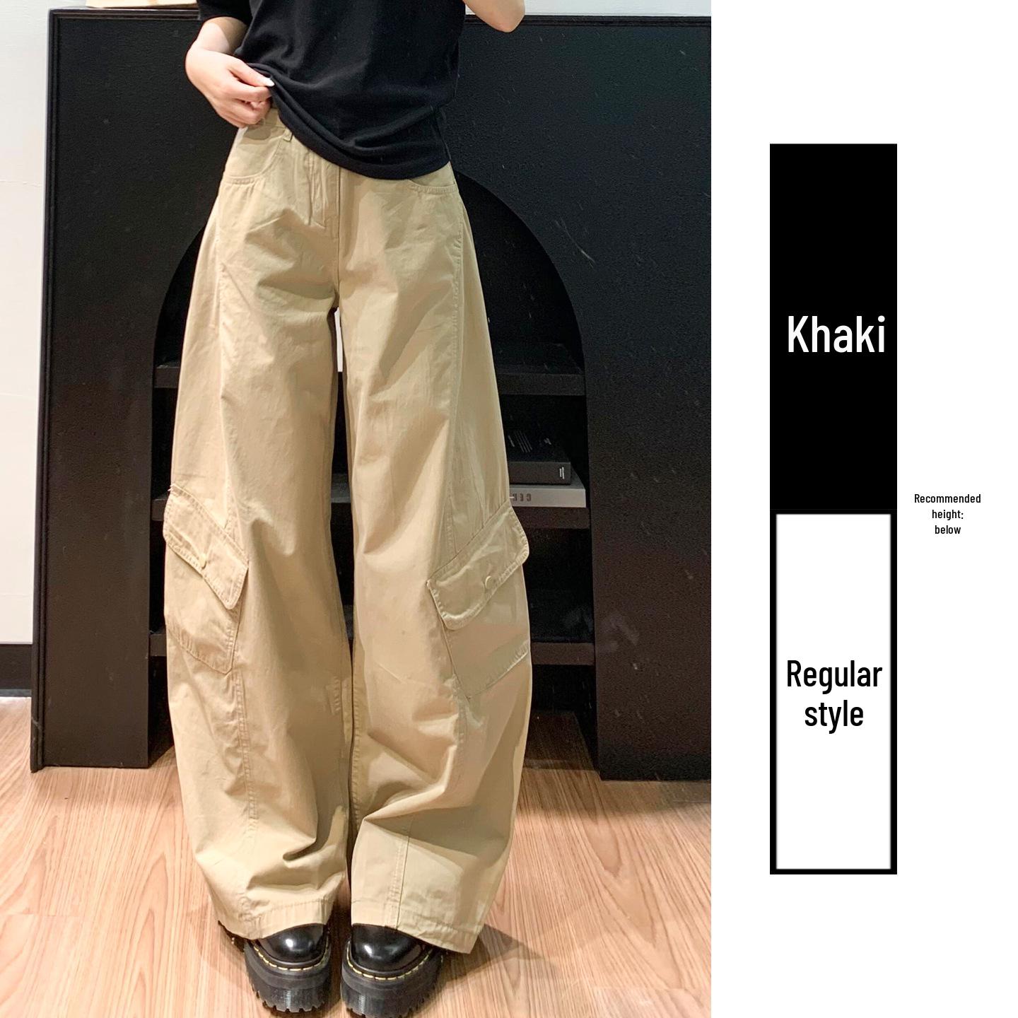 Women s Retro High Waist Wide Leg Work Pants - Army Green L