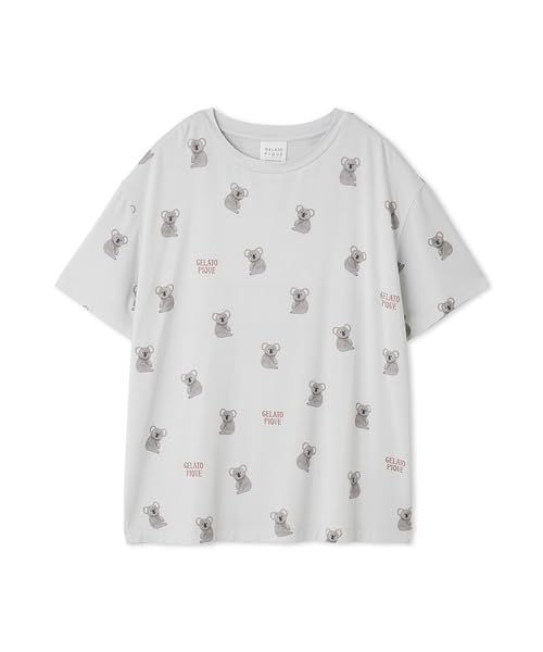 Gelato Pique Koala Print PWCT254249 Gray Free Size T-Shirt Women's