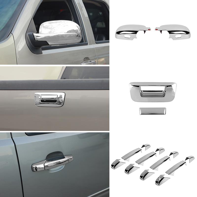 Car Tailgate Handle Decoration Reverse Mirror Cover Door Handle Shell For Chevy Silverado /GMC/SIERRA 2007-2013 Car Exterior Accessories,ABS Plastic