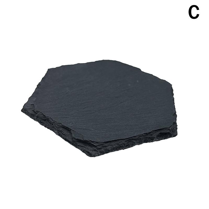 Table Coaster Japanese Style Reusable Slate Stone Drink Coaster Decorative Kitchen Tea Cup Mug Heat Resistant Rock Coaster