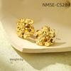 GEMCHIC Women's Geometric Flower Pearl Stud Earrings Gold Plated Stainless Steel Fashion Jewelry