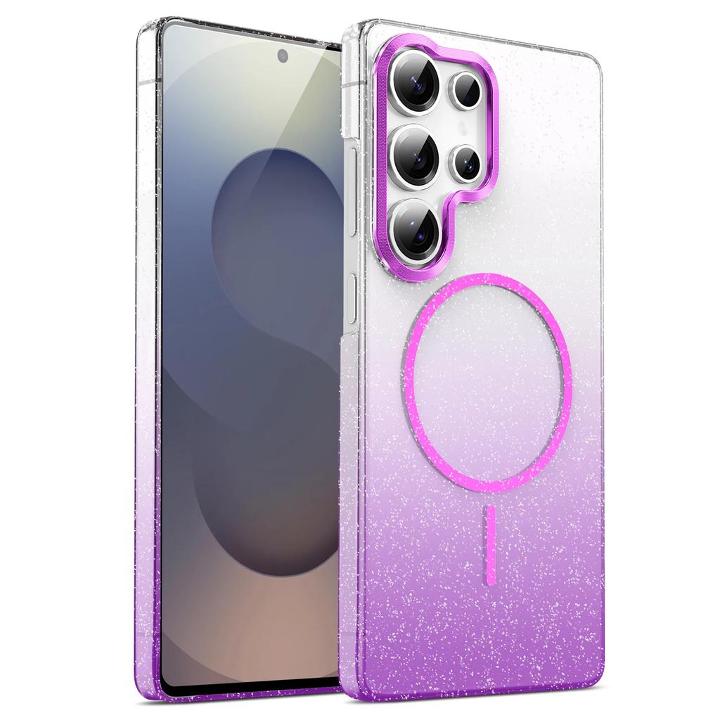 Błyszczące etui Magsafe do ładowania bezprzewodowego Dla Samsung Galaxy A05 A06 A13 A14 A15 A16 A24 A25 A26 A32 A33 A35 A52 Luksusowe etui