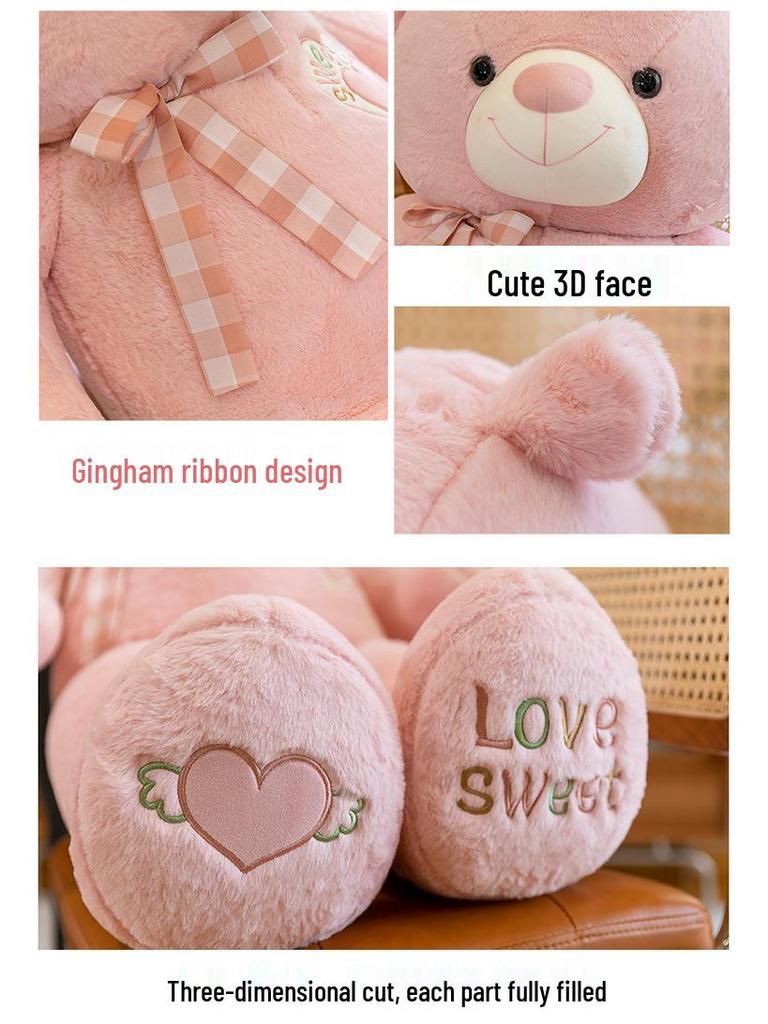 Sweet Ribbon Teddy Bear Plush Doll - Perfect Birthday Gift for Girls