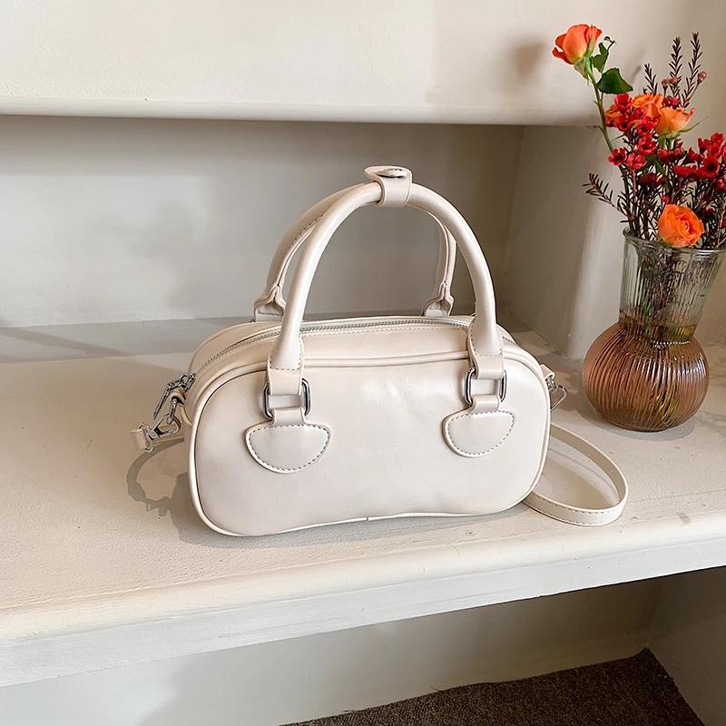 Women's crossbody bag with monochromatic stitching line zippered internal pocket high quality fashionable