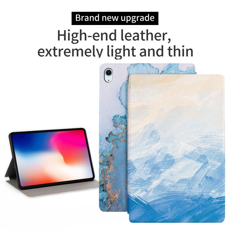 

For iPad Air 11 (2025)/(2024)/iPad Air (2022)/(2020) Case Tablet Leather Cover Pattern Print Blue Marble
