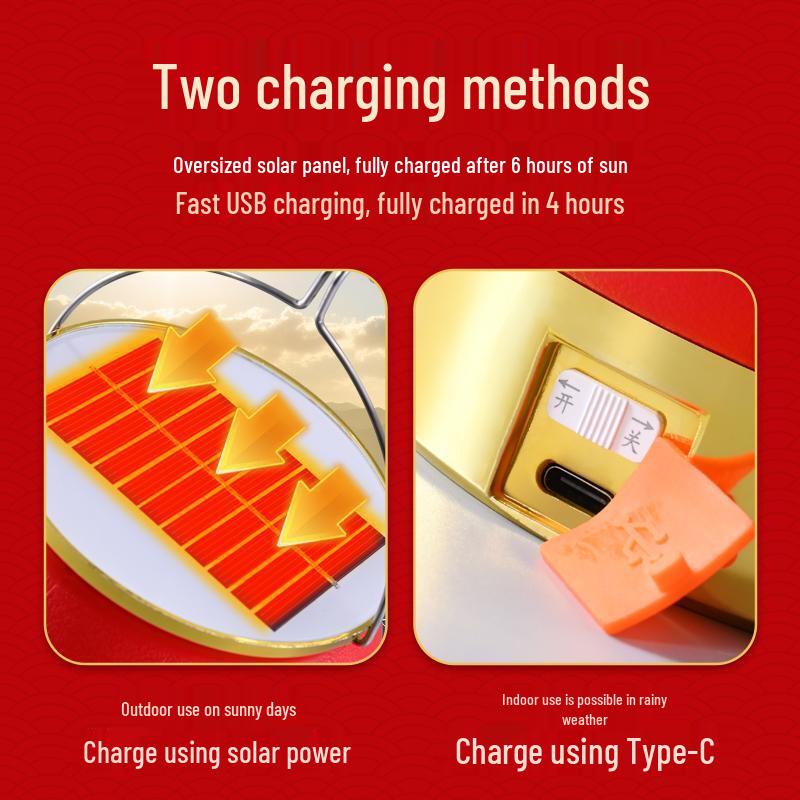 Solar Lucky Red Lantern & Desk Lamp
