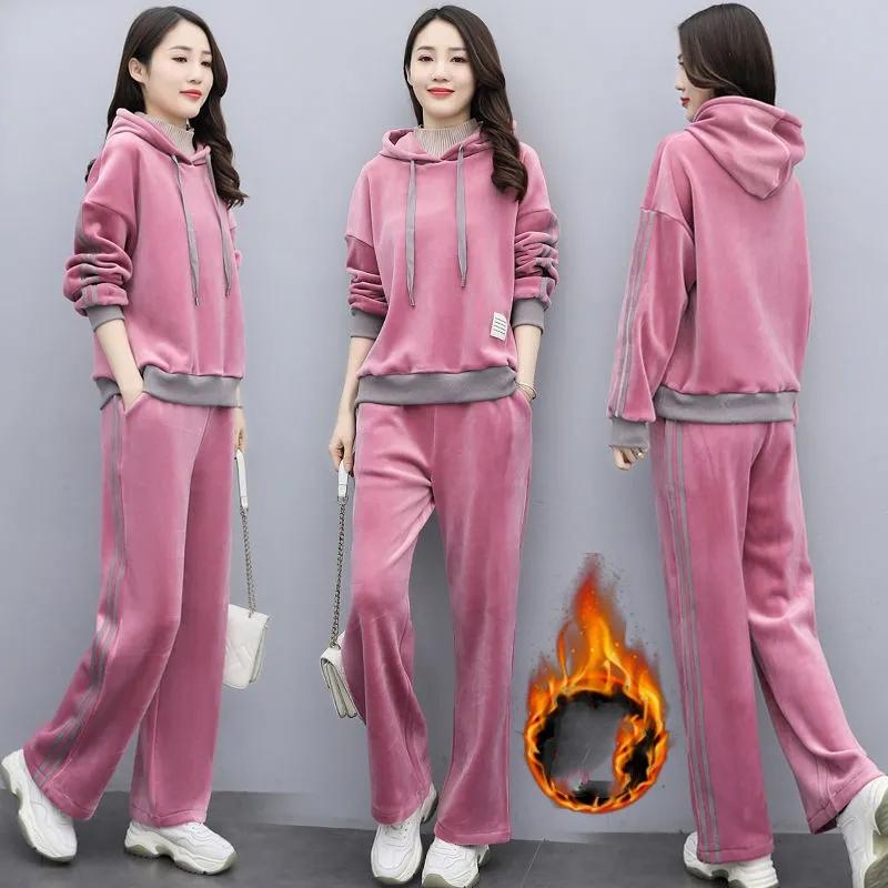 

Женский зимний теплый костюм пуловер с капюшоном + штаны комплект из 2 предметов 2XL