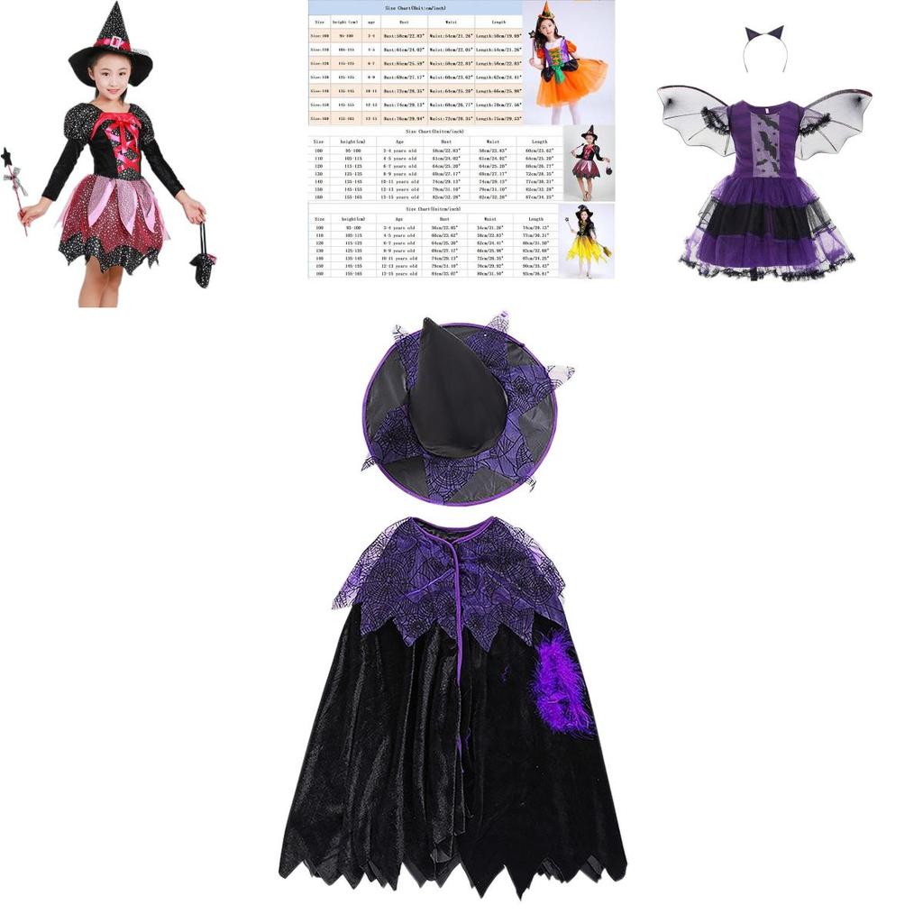 Whimsical Children Halloween Witch Dress For Girls With Cozy Material And Chic Design