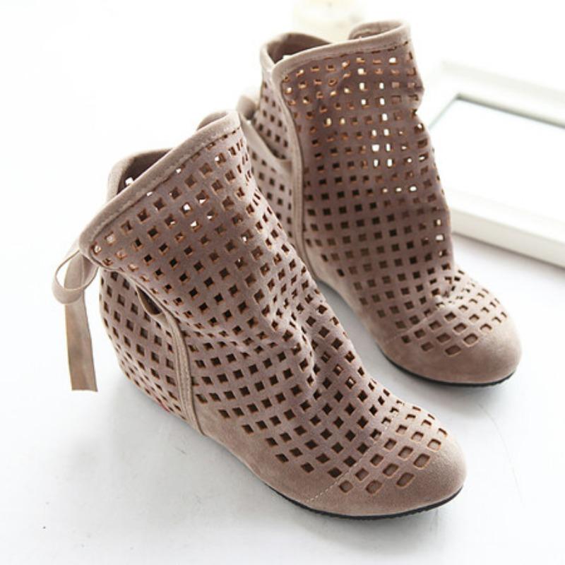 Summer Boots Bootie 2025 with The New Shoes Lace Openwork Crochet Boots Plus Size 43 Hollow Fashion Women Boots