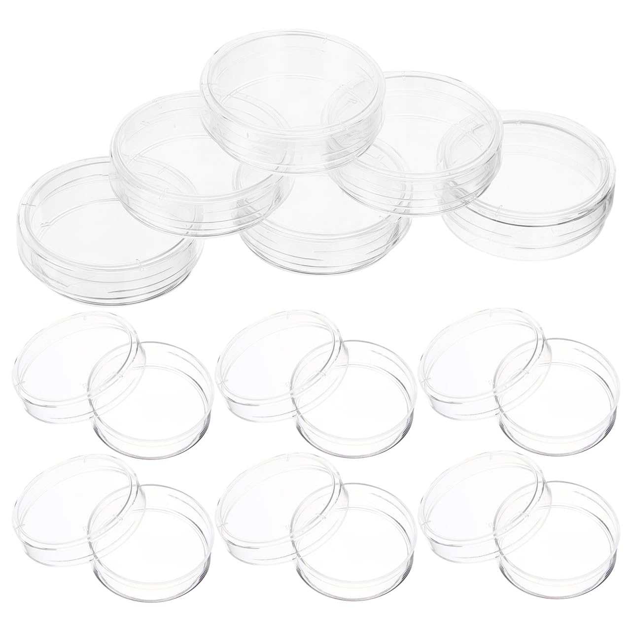 OATIPHO 30pcs Culture Plates Disposable Plates Plastic Disposable Plates Transparent Plates Petri Dish with 3.5x3.5cm
