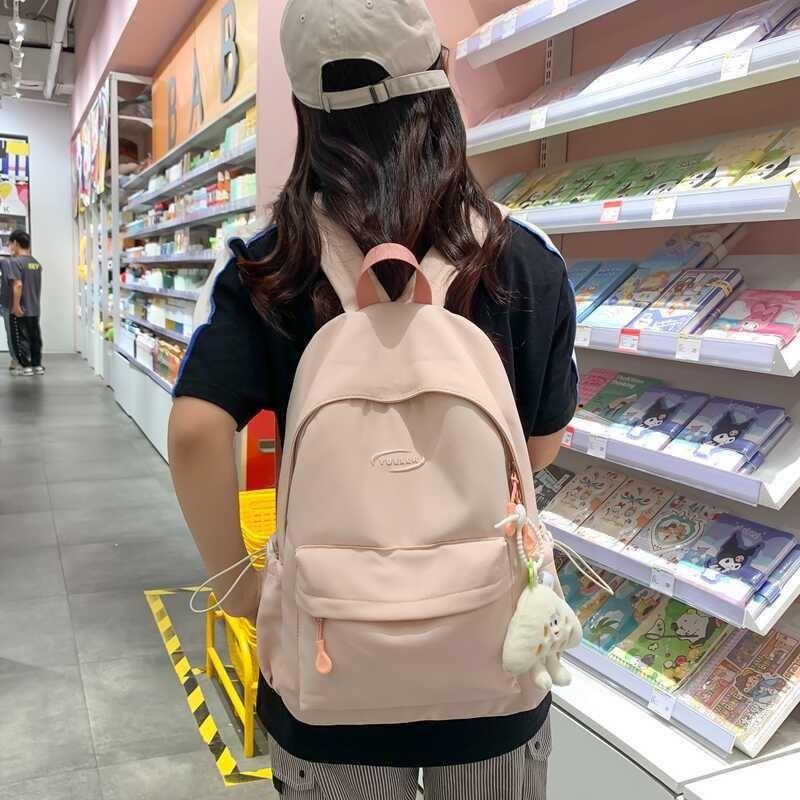 Stylish High-capacity Nylon Backpack For Casual Travel Neutral Design Waterproof