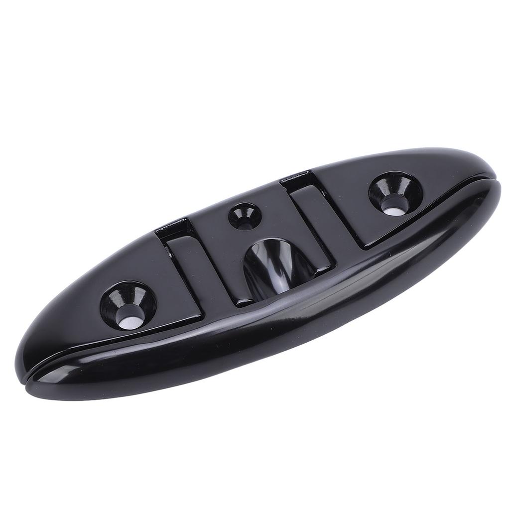 6in Boat Folding Cleat 316 Stainless Steel Marine Rope Cleats Heavy Duty Coated Black Dock Cleats for Yacht RV