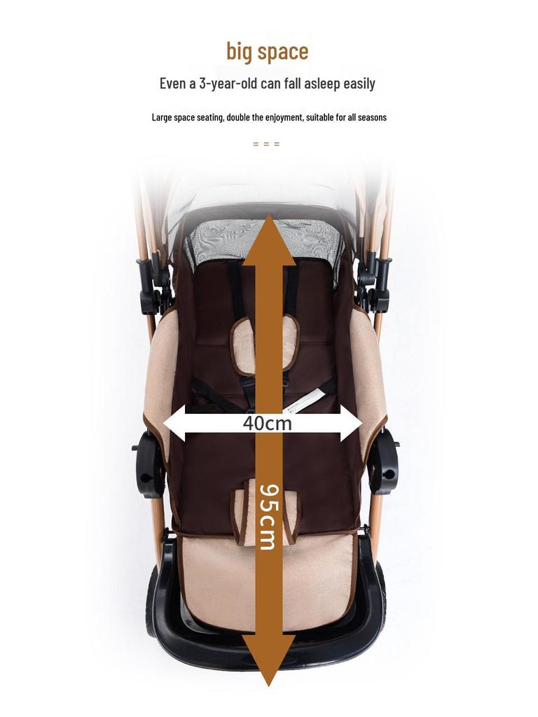 Lightweight Two-Way Baby Stroller: Foldable, High Landscape Design for Sitting or Lying Down, Ideal for Newborns