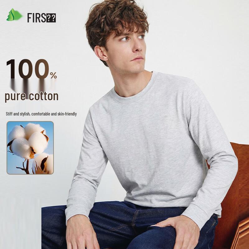 Men s Heavyweight 100% Cotton Long Sleeve T-Shirt 2XL