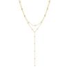 Gold Plated Layered Beaded Ball Chain Necklace