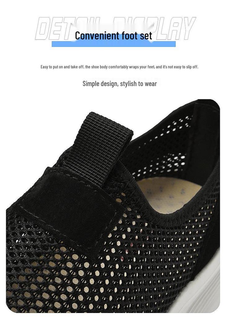 Men's Breathable Mesh Slip-on Loafers: Non-slip, Soft Sole, Casual Shoes for Dad