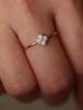 S925 Sterling Silver Four-Leaf Clover Diamond Ring - Light Luxury Design, Adjustable, Simple, and Fresh